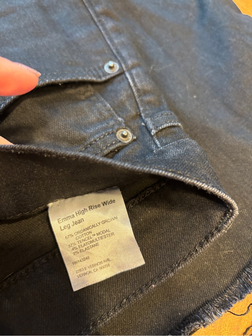 Reformation Emma High Rise Wide Leg Black Wash Jeans - Size 26 - Picture 3 of 8
